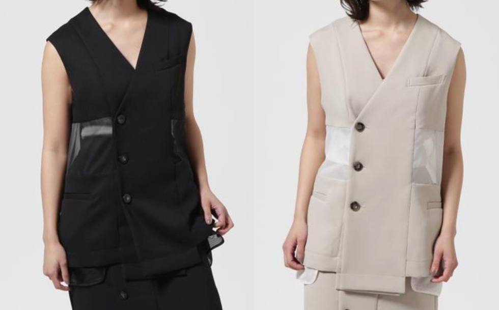 UN3D.（アンスリード）ブラックのレイヤードベスト