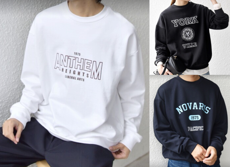 SHIPS any（シップス）ホワイトのロゴスウェット