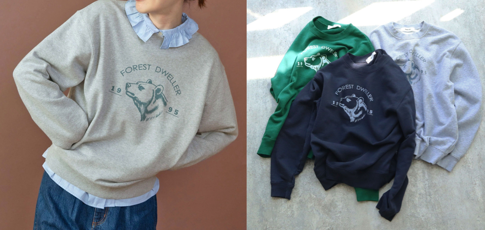 PAR ICI（パーリッシィ）グレーのプリントスウェット