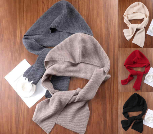 ウィメンズショートマフラーバラクラバグレーのバラクラバ