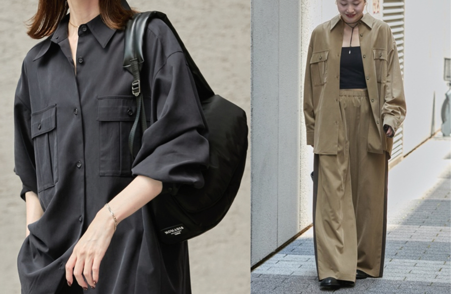 JOURNAL STANDARDブラックかネイビーのポケットデザインシャツ