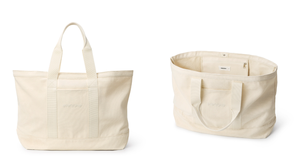 everyonetokyo.ホワイトのキャンバスバッグ