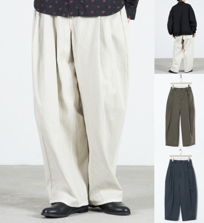 FACTORY（ファクトリー）ホワイトのタックパンツ