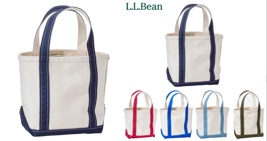 90s USA製 L.L.Bean BOAT AND TOTE SMALLネイビー×ホワイトのトートバッグ