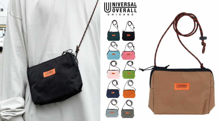 UNIVERSAL OVERALLブラックのミニショルダーバッグ（サコッシュ）