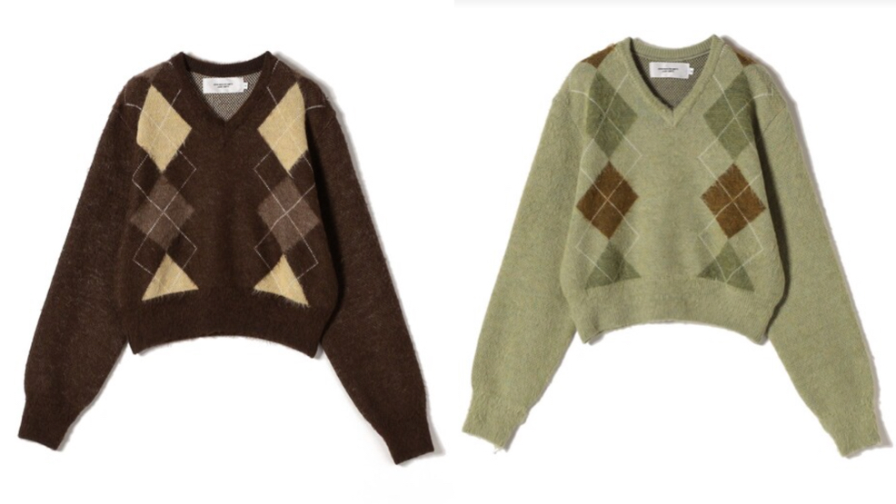 JANE SMITHブラウンのチェックカーディガン