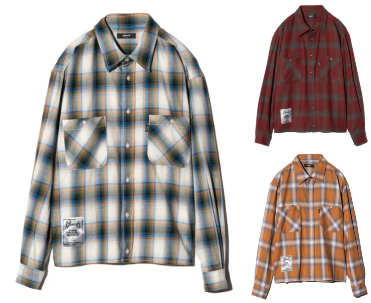 glamb（グラム）
ブルーグレーのチェック柄シャツ