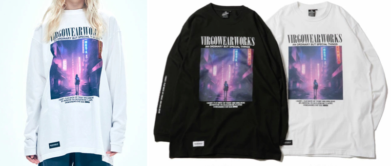 VIRGOwearworks（ヴァルゴウェアワークス）ホワイトのプリントTシャツ