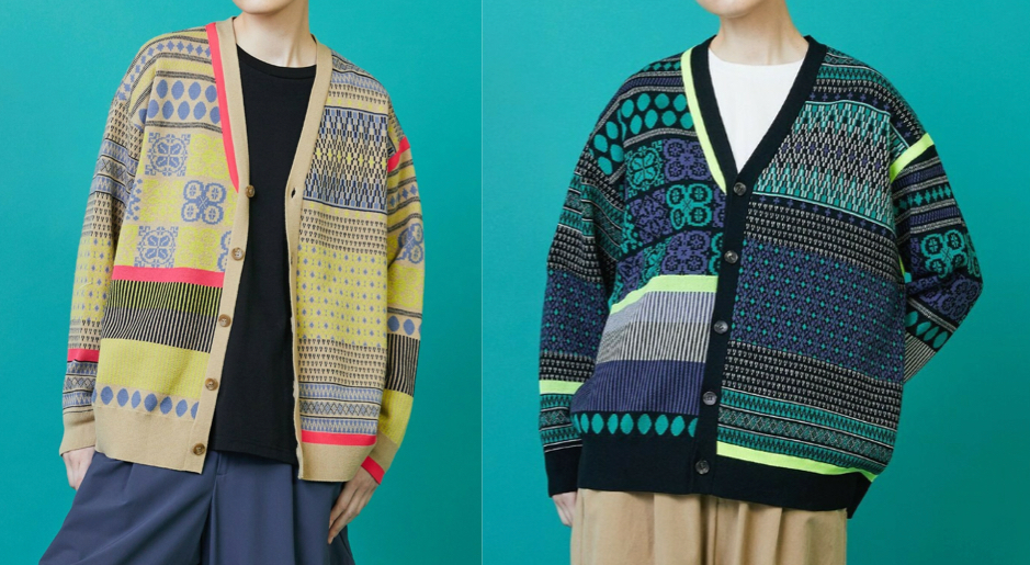 FRAPBOIS(フラボア)ベージュxイエローのカーディガン