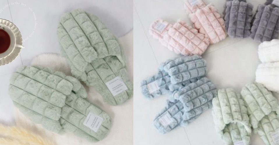 ミントグリーンのルームシューズ