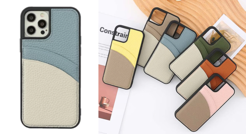 ライトブルーxホワイトのスマホケース