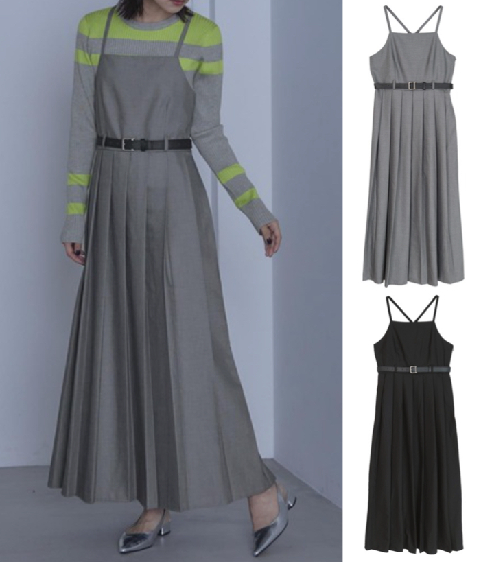 miette(ミエット)グレーのプリーツワンピース