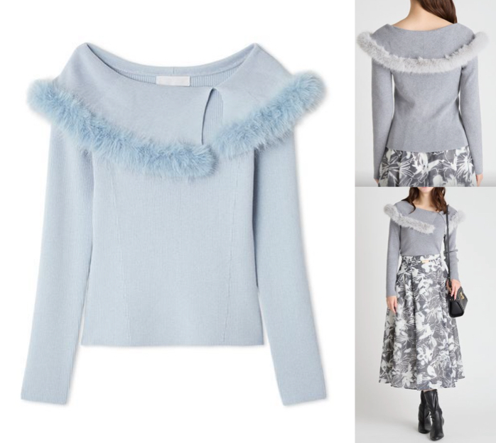 CELFORDブルーのファーニット