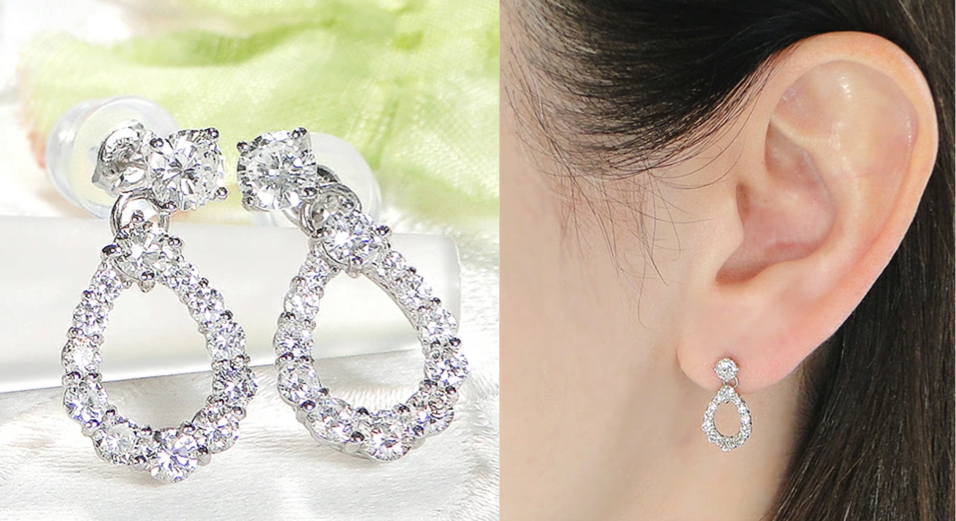 pt900【1.00ct】ペアモチーフ ダイヤモンド ピアス