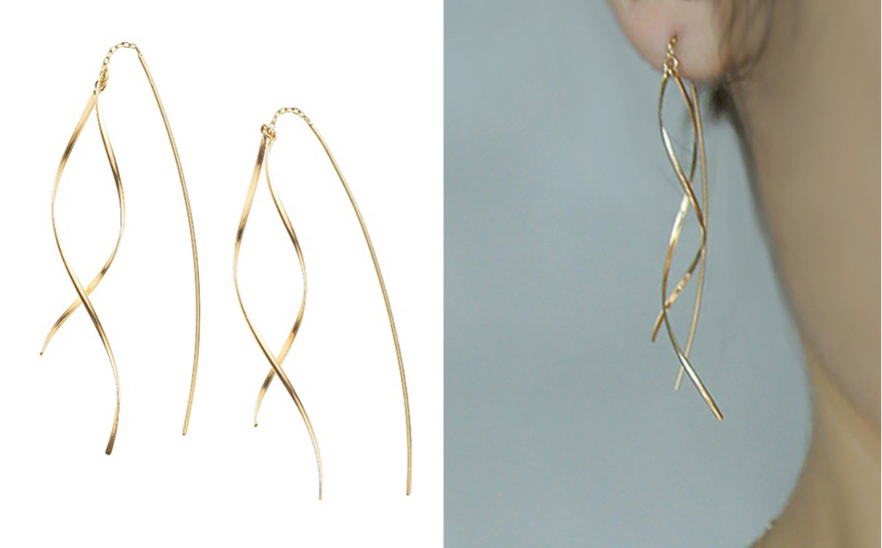 ヴァンドーム青山ゴールドの揺れるピアス