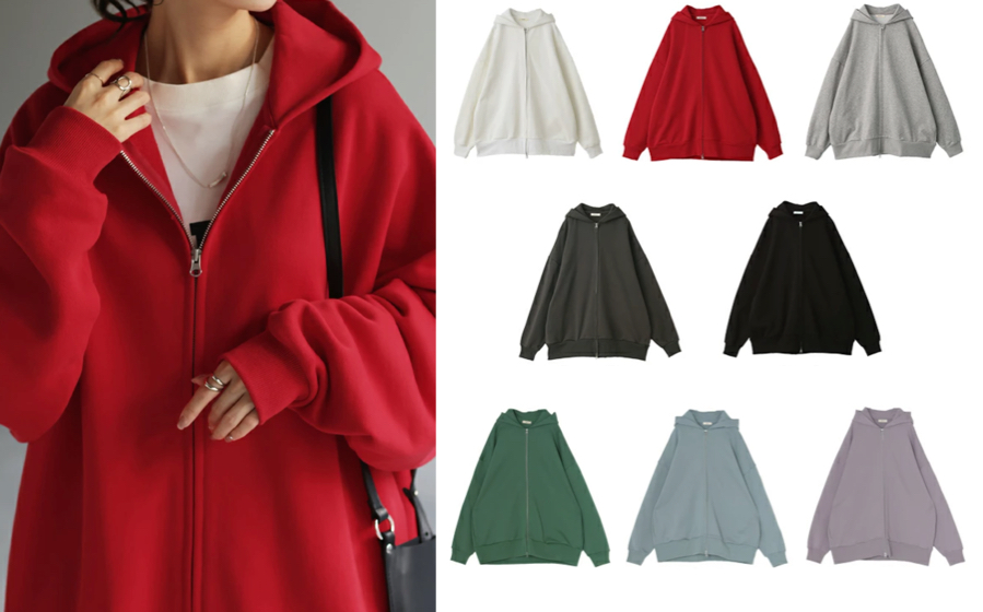 HUG U(ハグユー)赤い刺繍パーカー