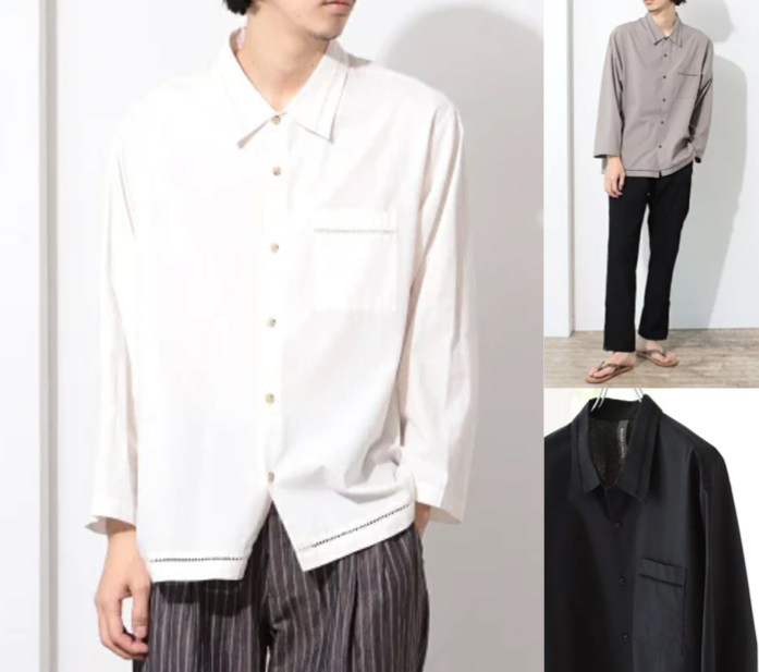 BEAMS OUTLET（ビームス アウトレット）ホワイトのレイヤードデザインシャツ