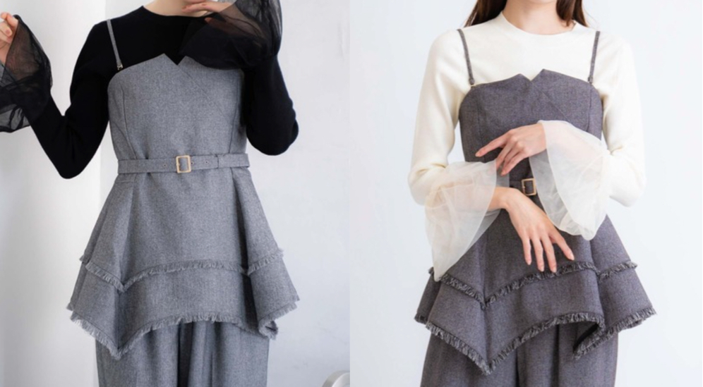 Noela（ノエラ）グレーのツイードビスチェ