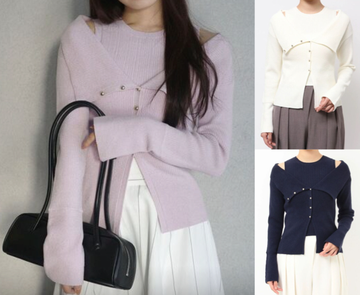 LAGUNAMOON（ラグナムーン）ラベンダーのオフショルニット