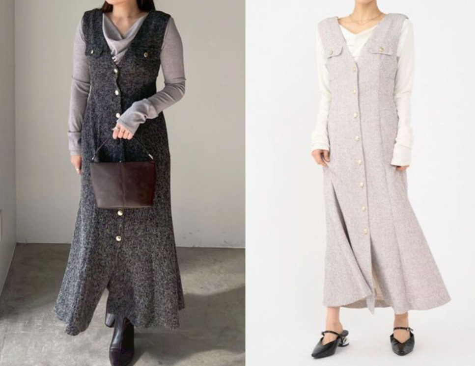 LAGUNAMOON（ラグナムーン）チャコールグレーのジャンスカ