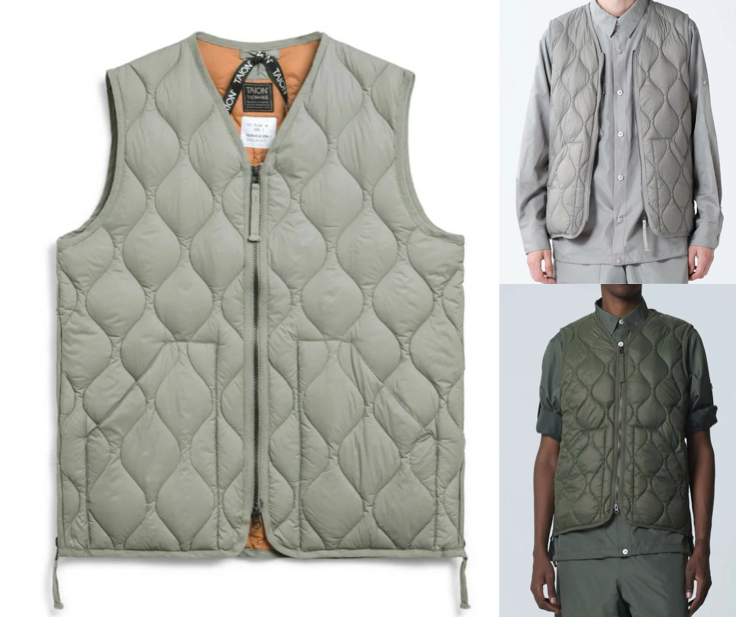 TAIONグレーのダウンベスト