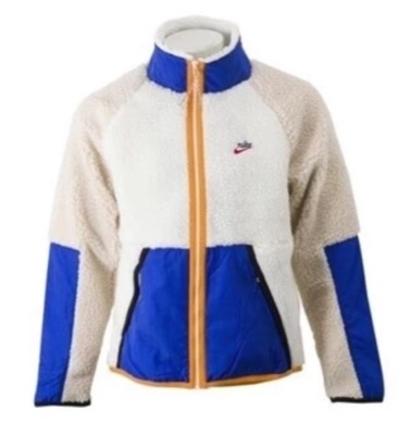 NIKE（ナイキ）ホワイトxブルーのボア切り替えジャケット