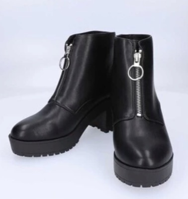 ORiental TRaffic（オリエンタルトラフィック）ブラックのジップ厚底ブーツ