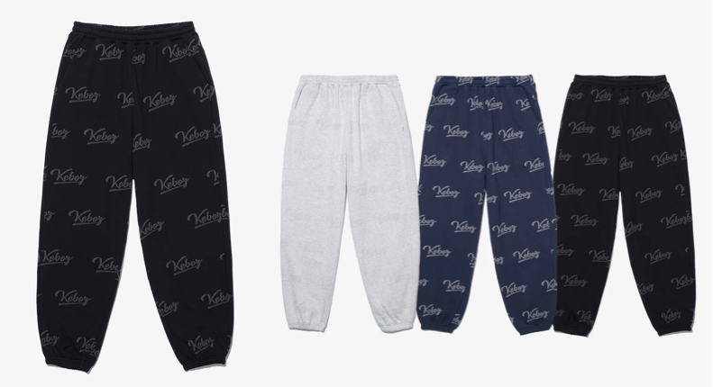 KEBOZ（ケボズ）ブラックの総ロゴパンツ