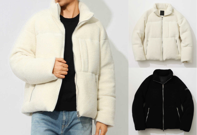 BROLO(ブロロ)ホワイトのボアダウンジャケット