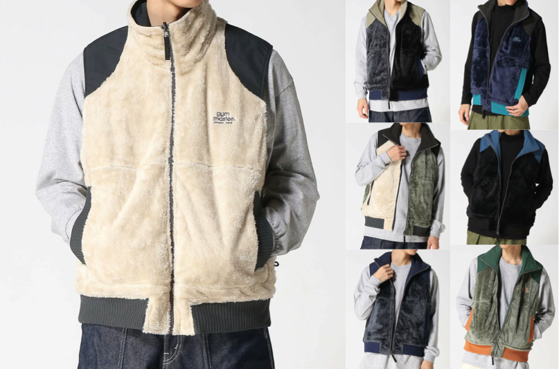 gym master（ジムマスター）ホワイトのボアベスト