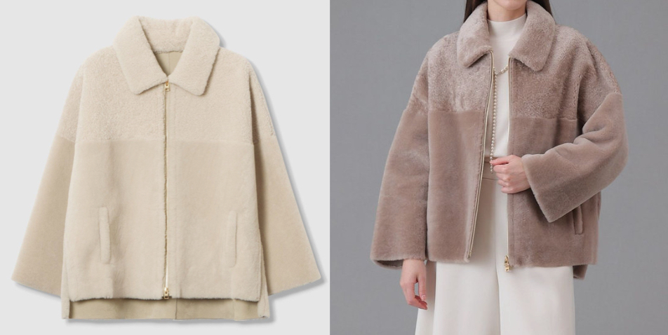 ANAYI(アナイ)アイボリーのムートンジャケット