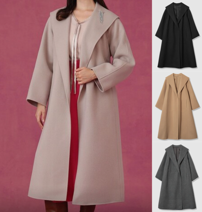 ANAYI(アナイ)ベージュのビッグカラーコート