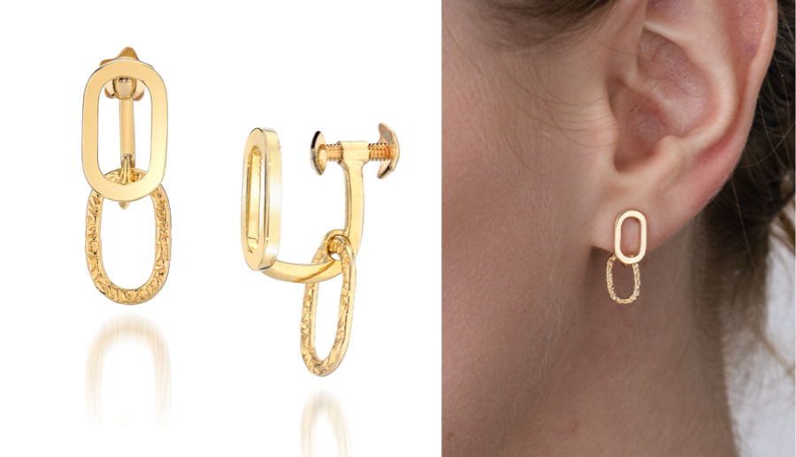 STAR JEWELRY(スタージュエリー)ゴールドのクリップチェインイヤリング