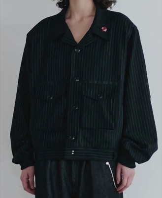 meagratia（メアグラーティア）ブラックのストライプ柄ブルゾン