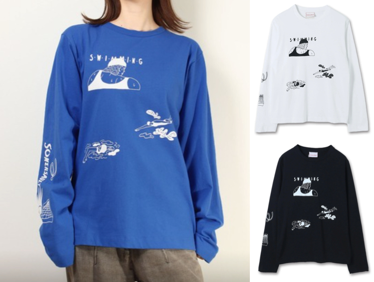 Common Noun（コモンナウン）ブルーのプリントロンT