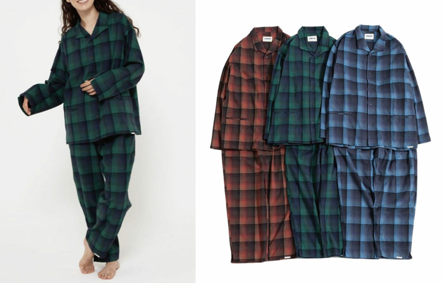 NOWHAWグリーンのチェックパジャマ