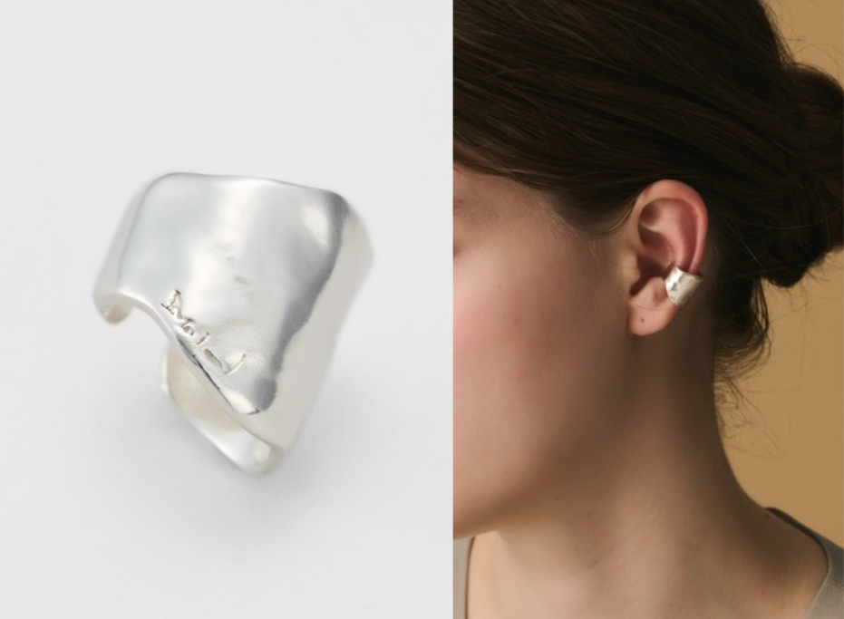 ageteシルバーのイヤカフ