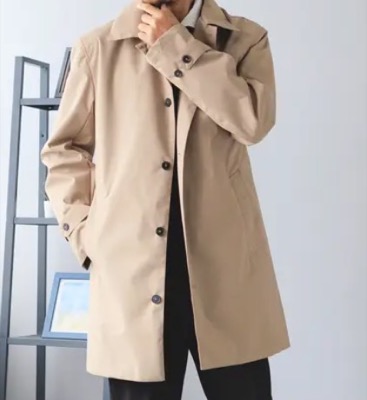 AWC（エイダブリュウシイ）ベージュのステンカラーコート
