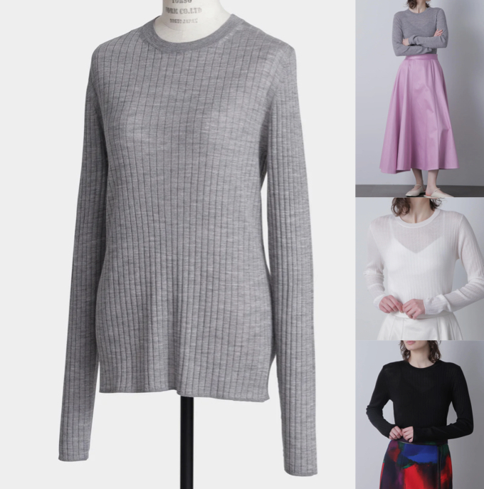 hLM
グレーのリブニット