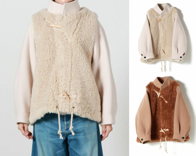 HIKE（ハイク）アイボリーのダッフルジャケット