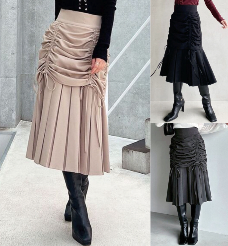 RESEXXY（リゼクシー）ベージュのレイヤードプリーツスカート