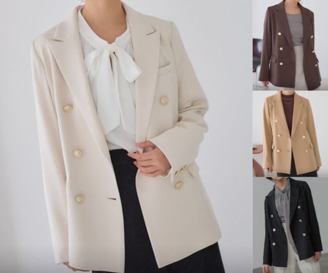 Andemiu（アンデミュウ）アイボリーのゴールドボタンジャケット