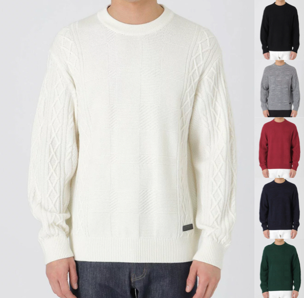 BLACK LABEL CRESTBRIDGE（ブラックレーベルクレストブリッジ）ホワイトのケーブル編みニット