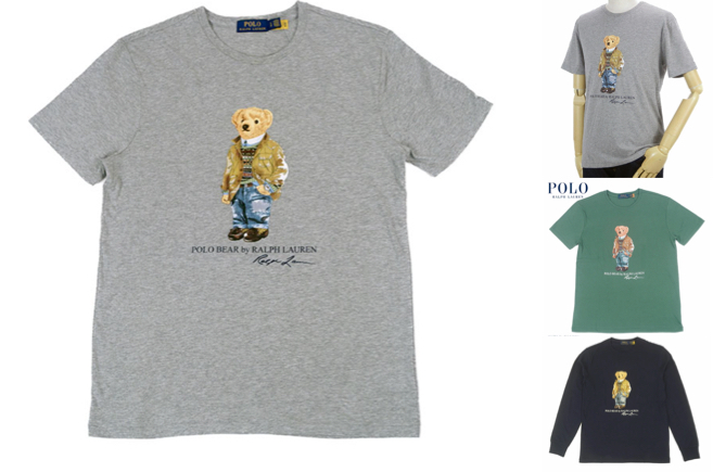 POLO Ralph LaurenライトグレーのベアプリントTシャツ