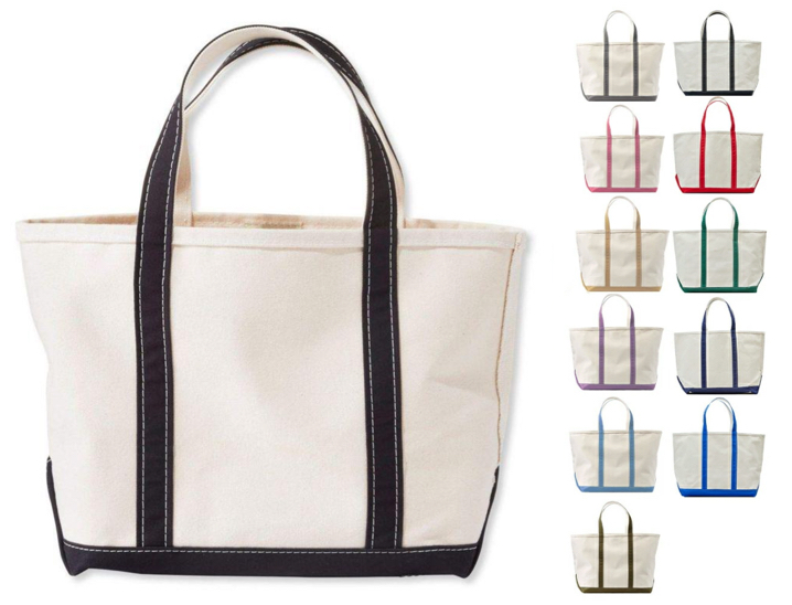 L.L.Beanホワイト×ブラックのキャンバスバッグ