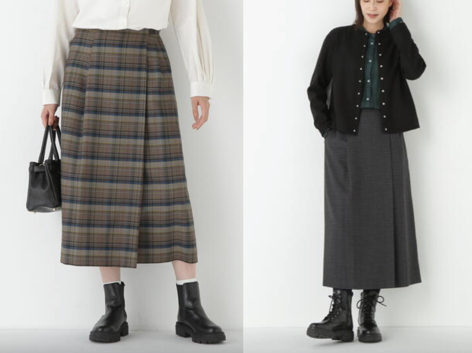 human woman（ヒューマンウーマン）チェックのマキシスカート