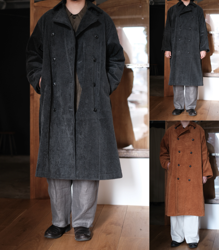 suzuki takayuki（スズキタカユキ）ブラックのコーデュロイコート