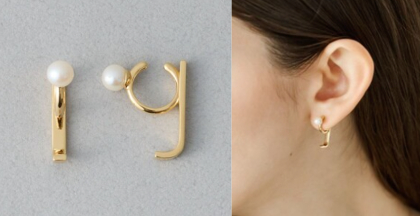 ete（エテ）ゴールドxパールのイヤリング