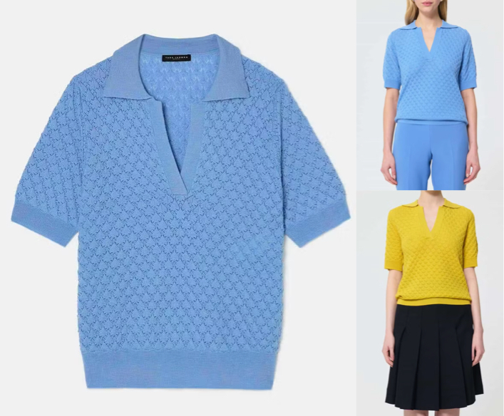 TARA JARMON（タラ ジャーモン）ブルーのポロシャツ