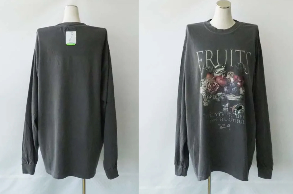 ライフイズビューティーロンTee FRUIT 　 F　RBT×COグレーのカットソー